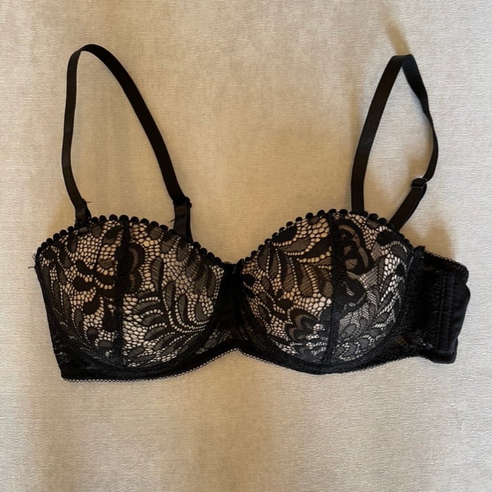 HONEYDEW Black Lace Underwire Bra Size 34B